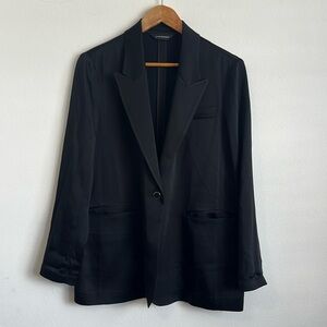 Club‎ Monaco Black Blazer Size Small Acetate Satin